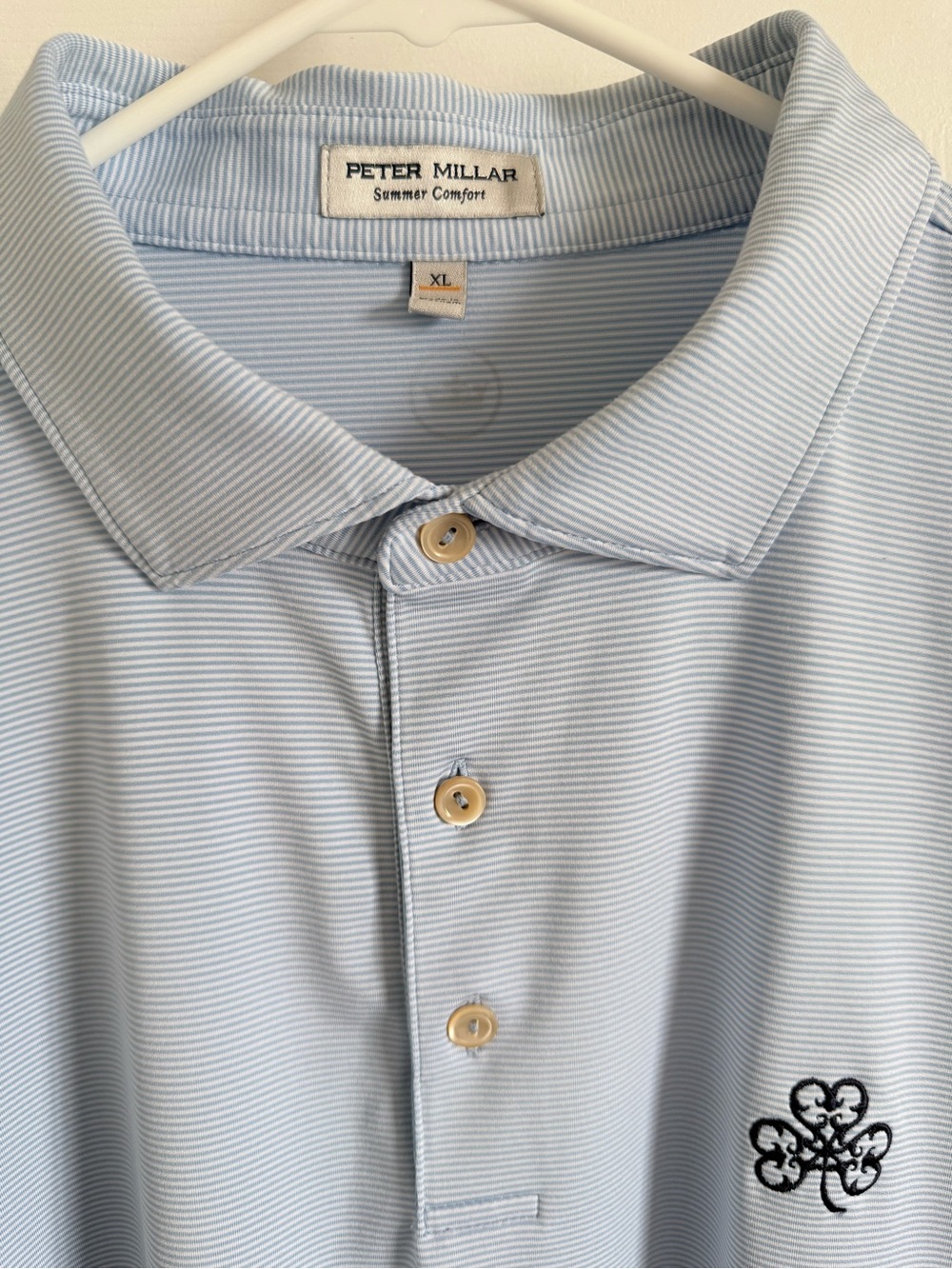 Peter Millar Erin Hills Light Blue Men's Golf Polo - Picture 4 of 5